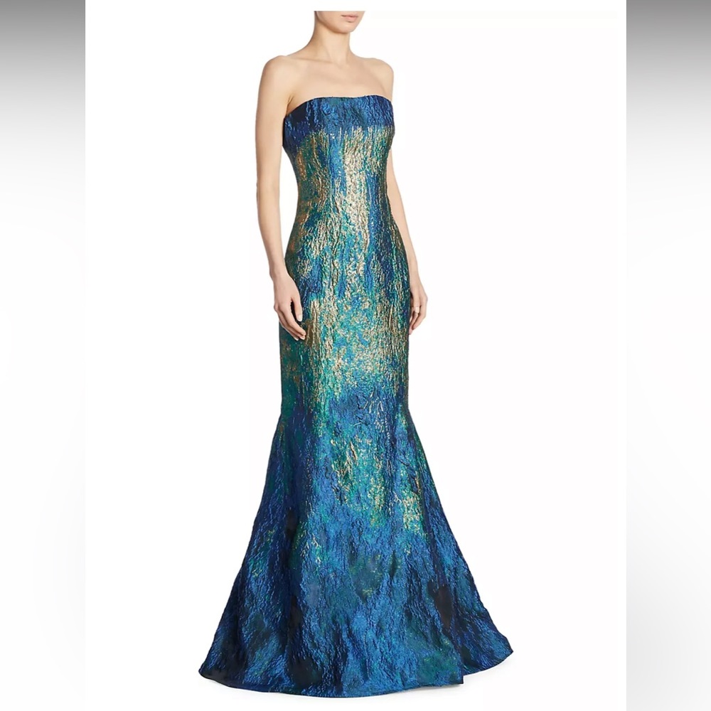 Rene Ruiz Collection Strapless Ombre Jacquard Mermaid Gown